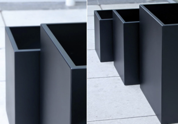 Jardiniere de exterior din fibra de sticla seria Cubbe